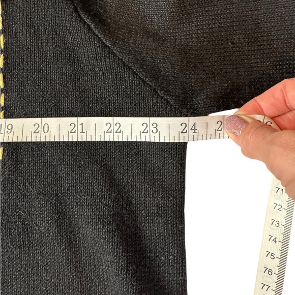 Susan Graver Womens Black Western Cardigan Sweater Button Front Sequin 1X - Picture 3 of 10